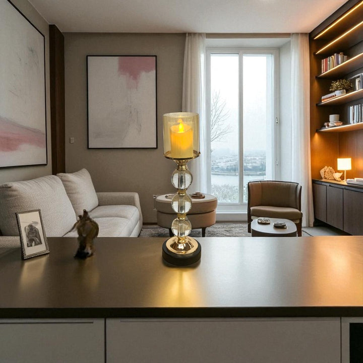 Harmonia Crystal & Metal Sacred Flame Stand