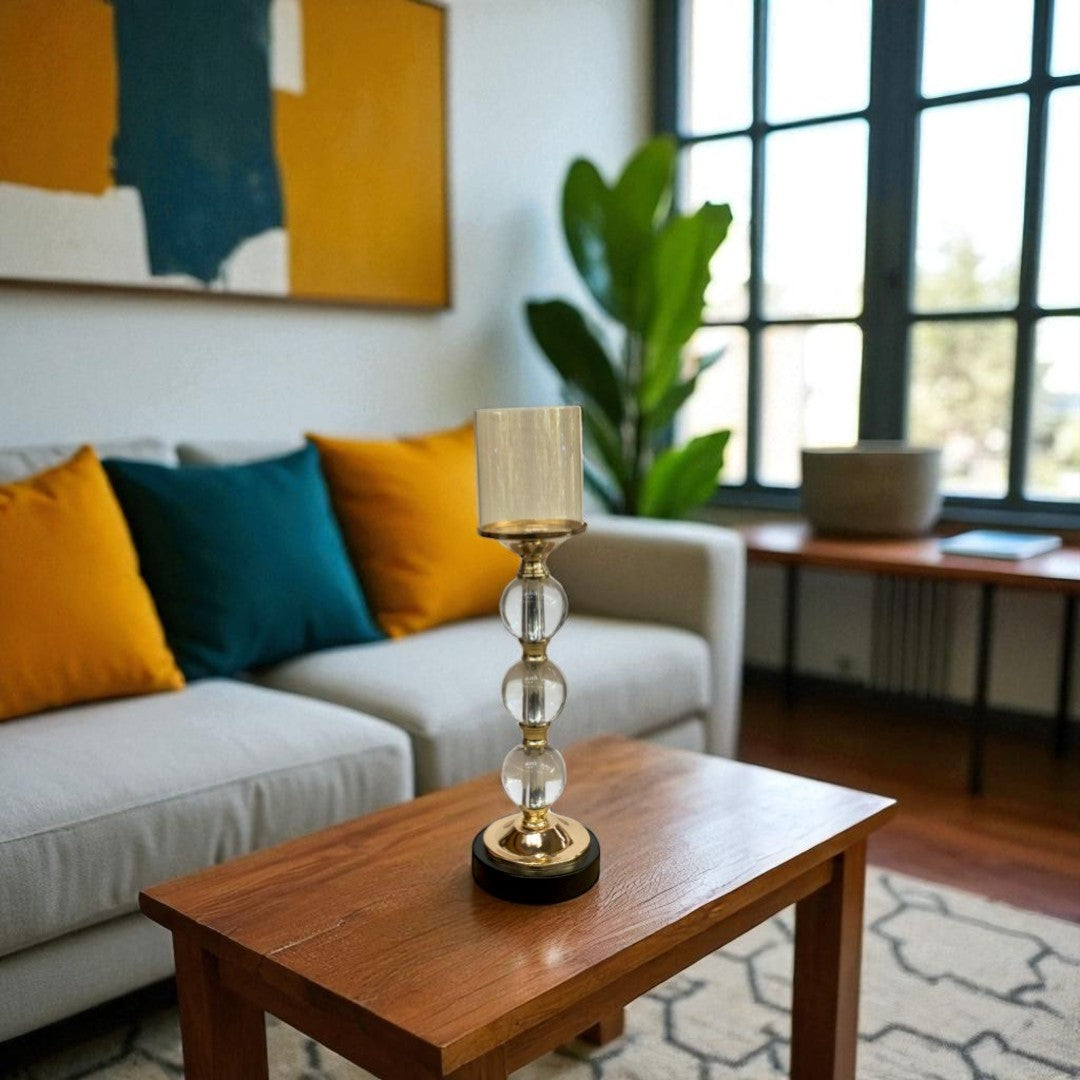 Harmonia Crystal & Metal Sacred Flame Stand