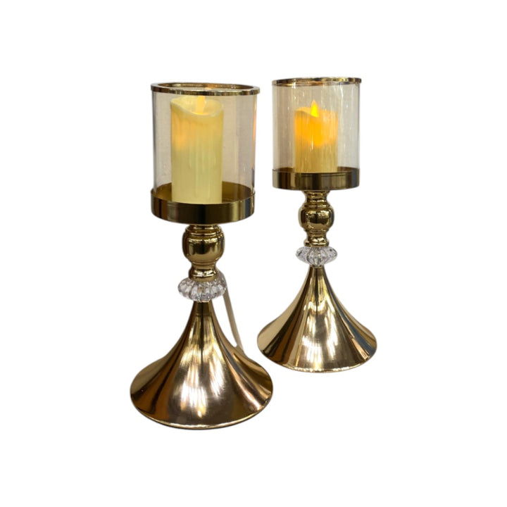 Crystal Vine Brass Candle Stand