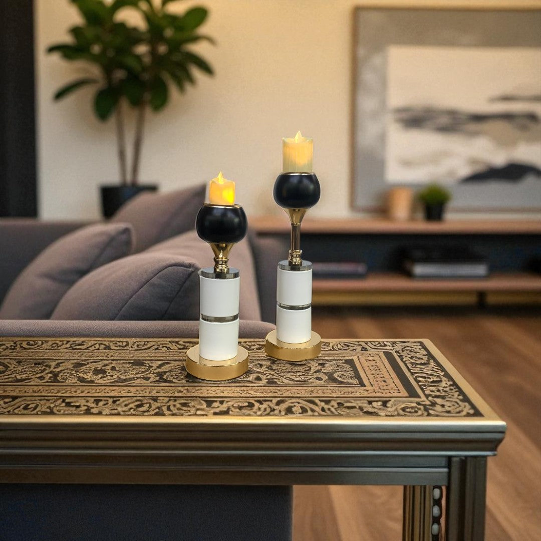 Château Glow Crystal & Brass Candle Pillar