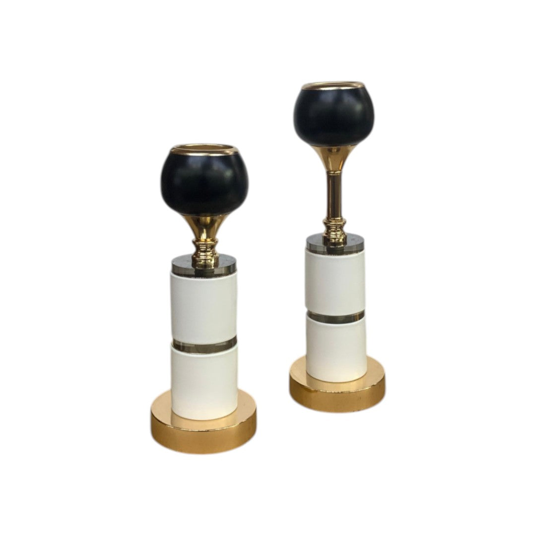 Château Glow Crystal & Brass Candle Pillar