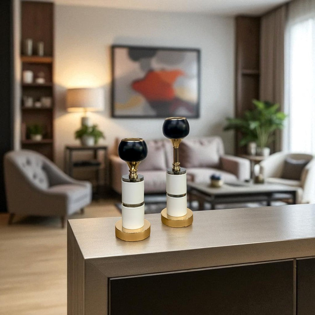 Château Glow Crystal & Brass Candle Pillar