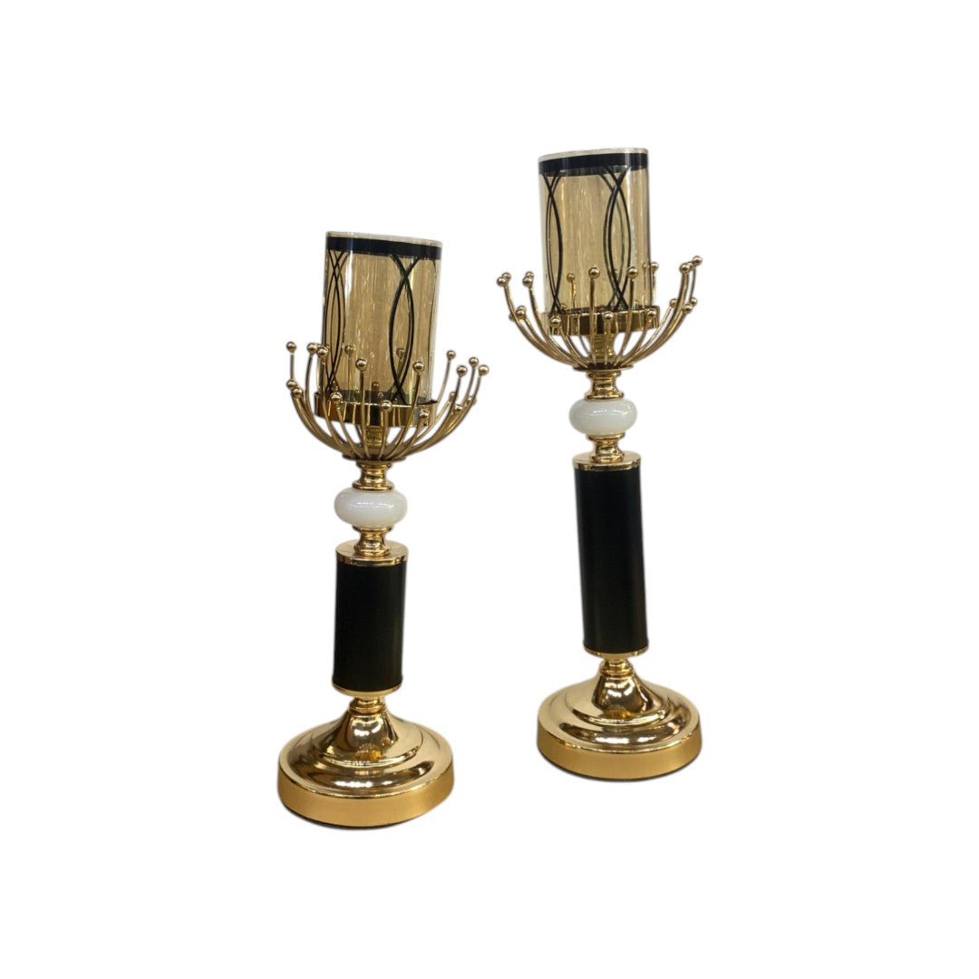 Imperial Brass & Crystal Candle Stand