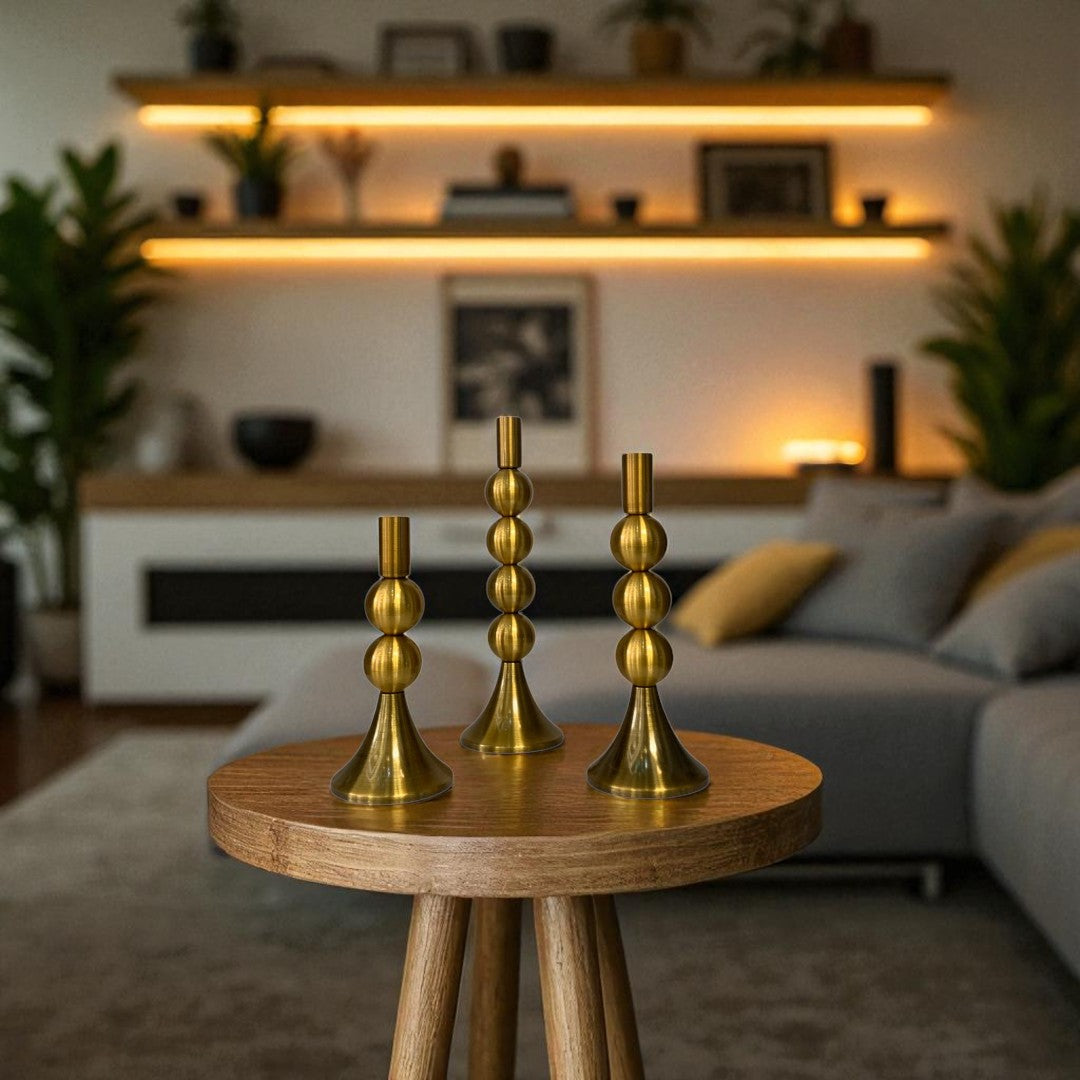 The Velvet Glow brass Candle Stand