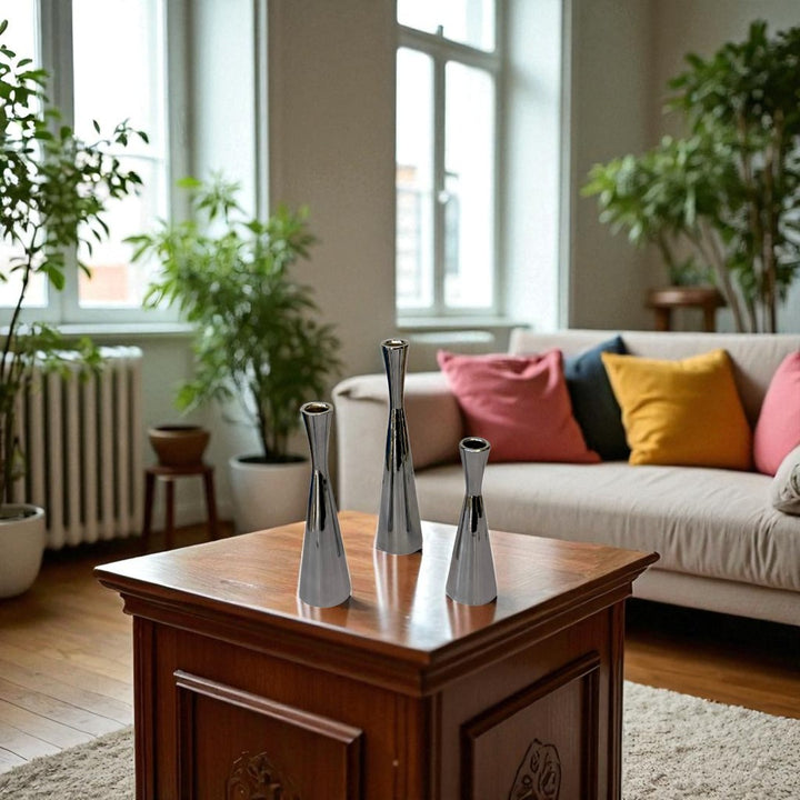 Aurum Luxe Modern Crystal & Metal Candle Stand