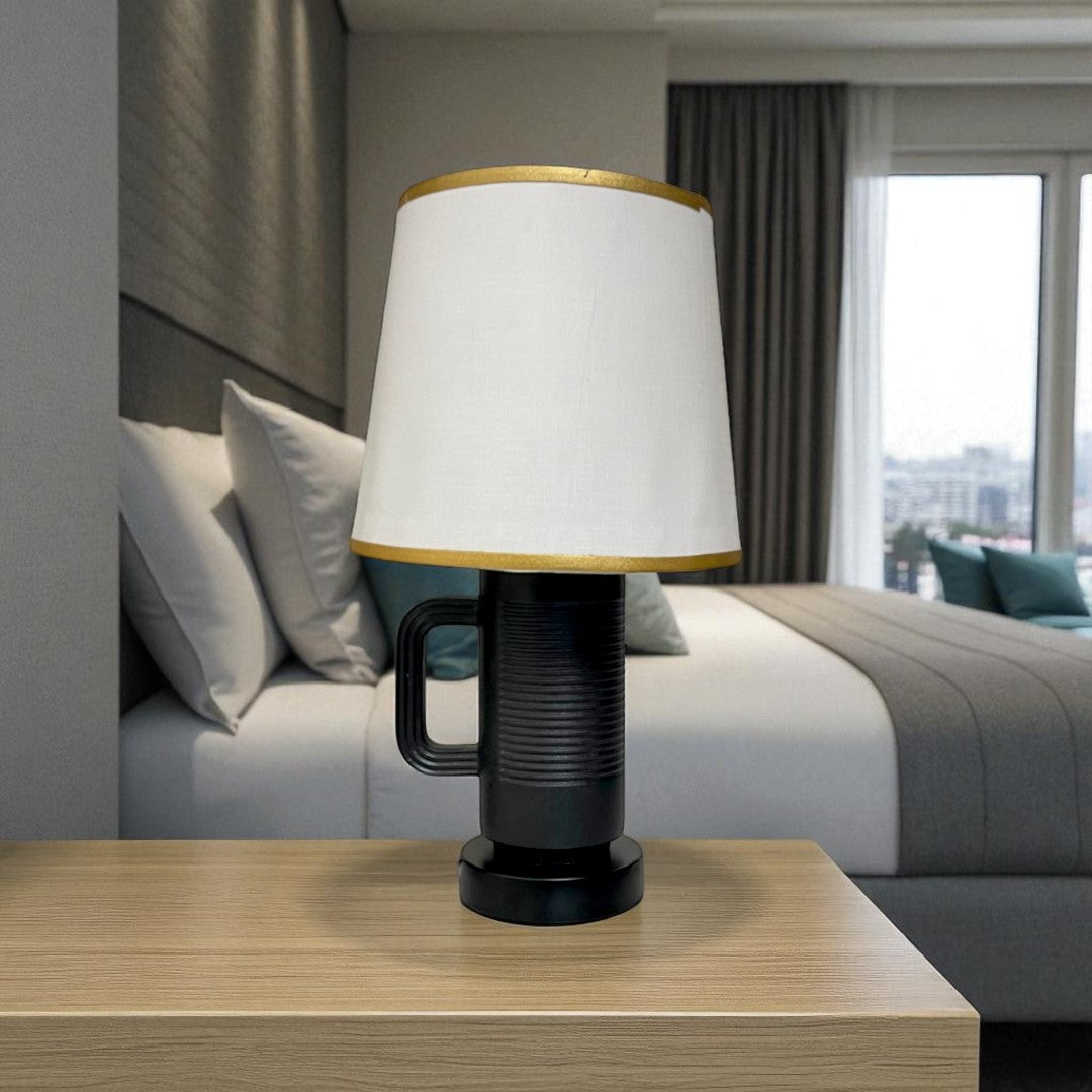 Modern Lux Ceramic Table Lamp – Black Edition
