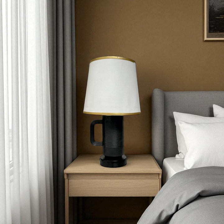 Modern Lux Ceramic Table Lamp – Black Edition