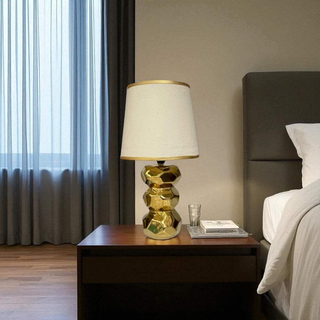 Vintage Lux Gold Ceramic Table Lamp