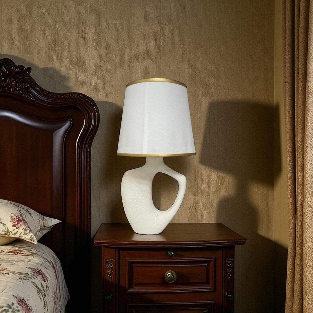 Modern Lux Ceramic Table Lamp – White Edition