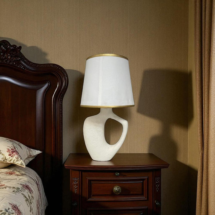 Modern Lux Ceramic Table Lamp – White Edition