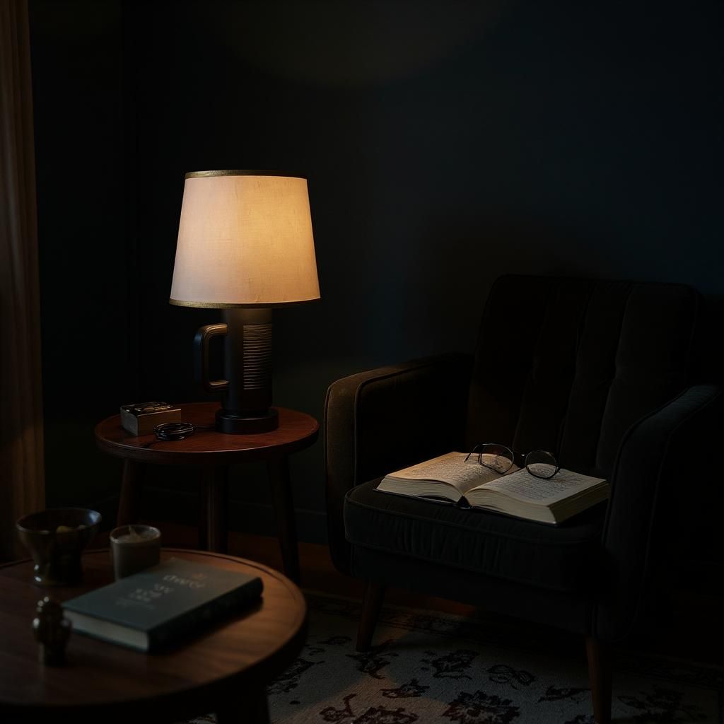 Modern Lux Ceramic Table Lamp – Black Edition