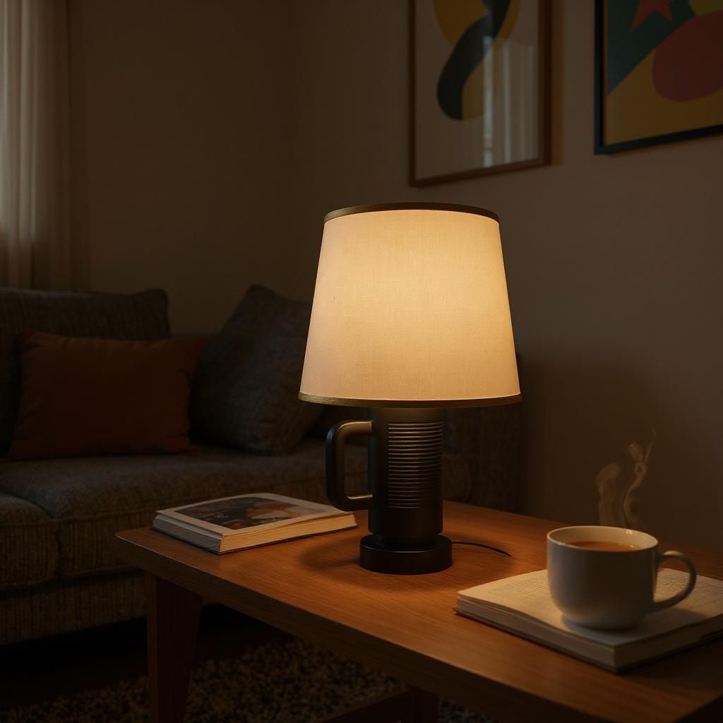 Modern Lux Ceramic Table Lamp – Black Edition