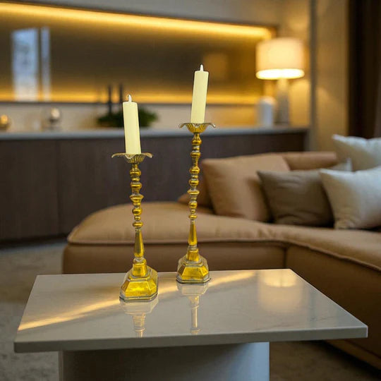 Antique Bronzed Candle Stands