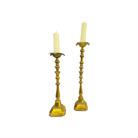 Antique Bronzed Candle Stands