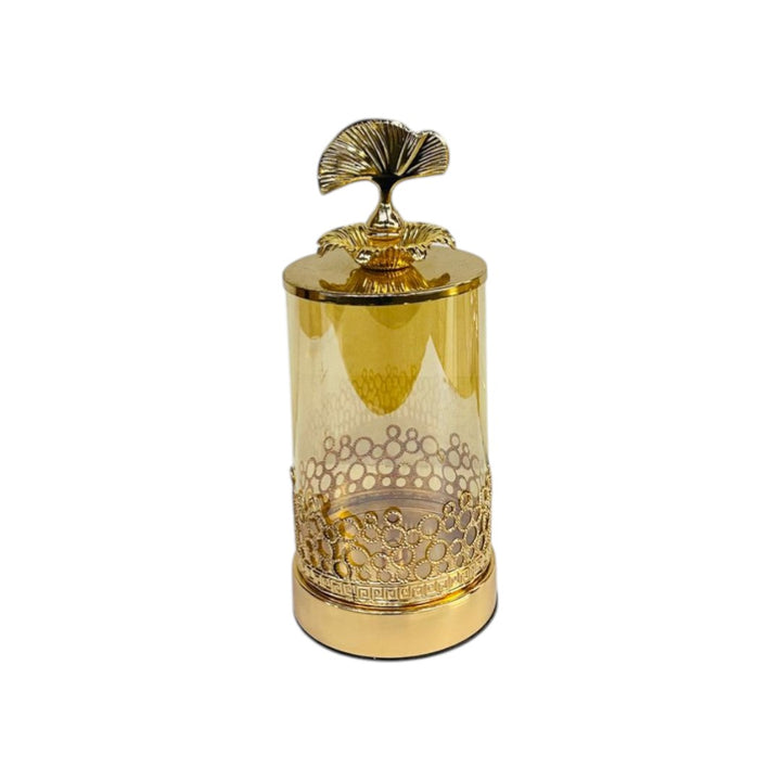 Brass Gold Glass Metallic Candle Stand