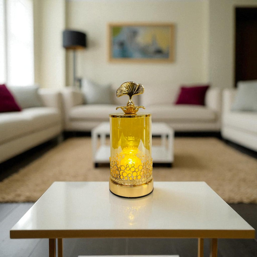 Brass Gold Glass Metallic  Candle Stand