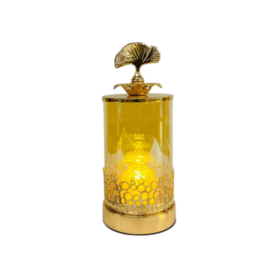 Brass Gold Glass Metallic  Candle Stand