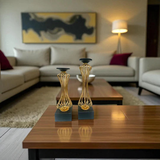 Metallic Rosegold Candle Stands