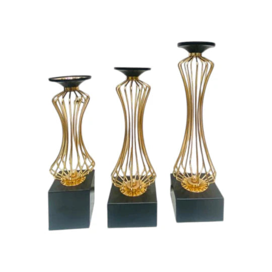 Metallic Rosegold Candle Stands