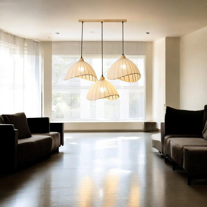 Arcade 3-Light Linear Pendant in Fabric Shade