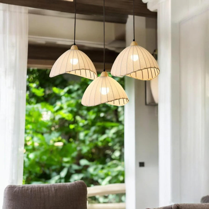 Arcade 3-Light Linear Pendant in Fabric Shade