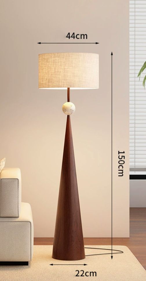 Brown Textured Lumos Cone Contemporary Floor Lamp