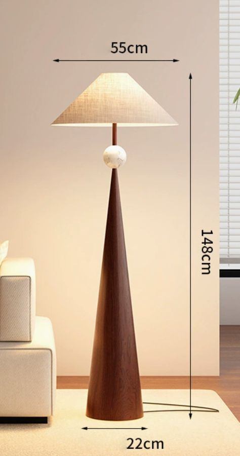 Brown Textured Lumos Cone Contemporary Floor Lamp