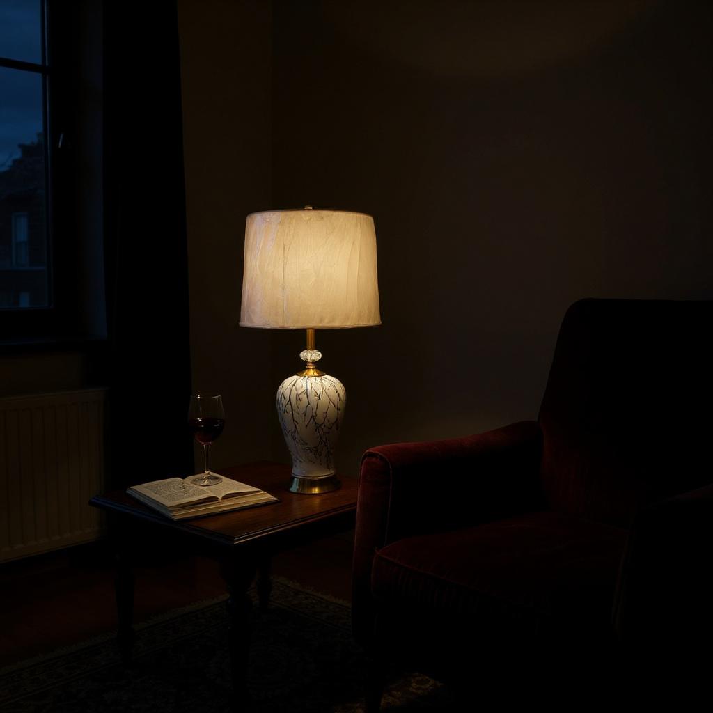 Blue Vein Ceramic Gold-Base Table Lamp  see