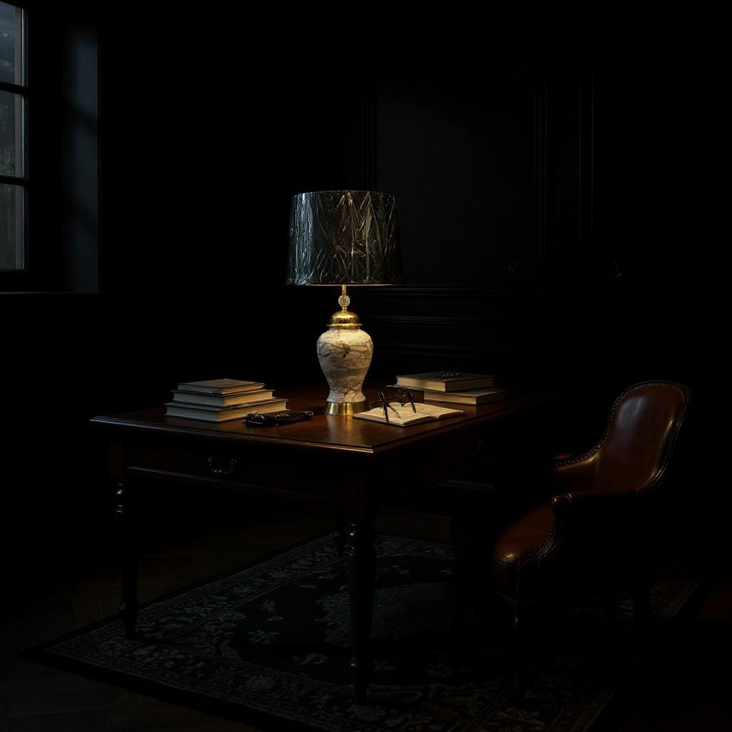 Marble Textured Elegance Ceramic Gold-Base Table Lamp