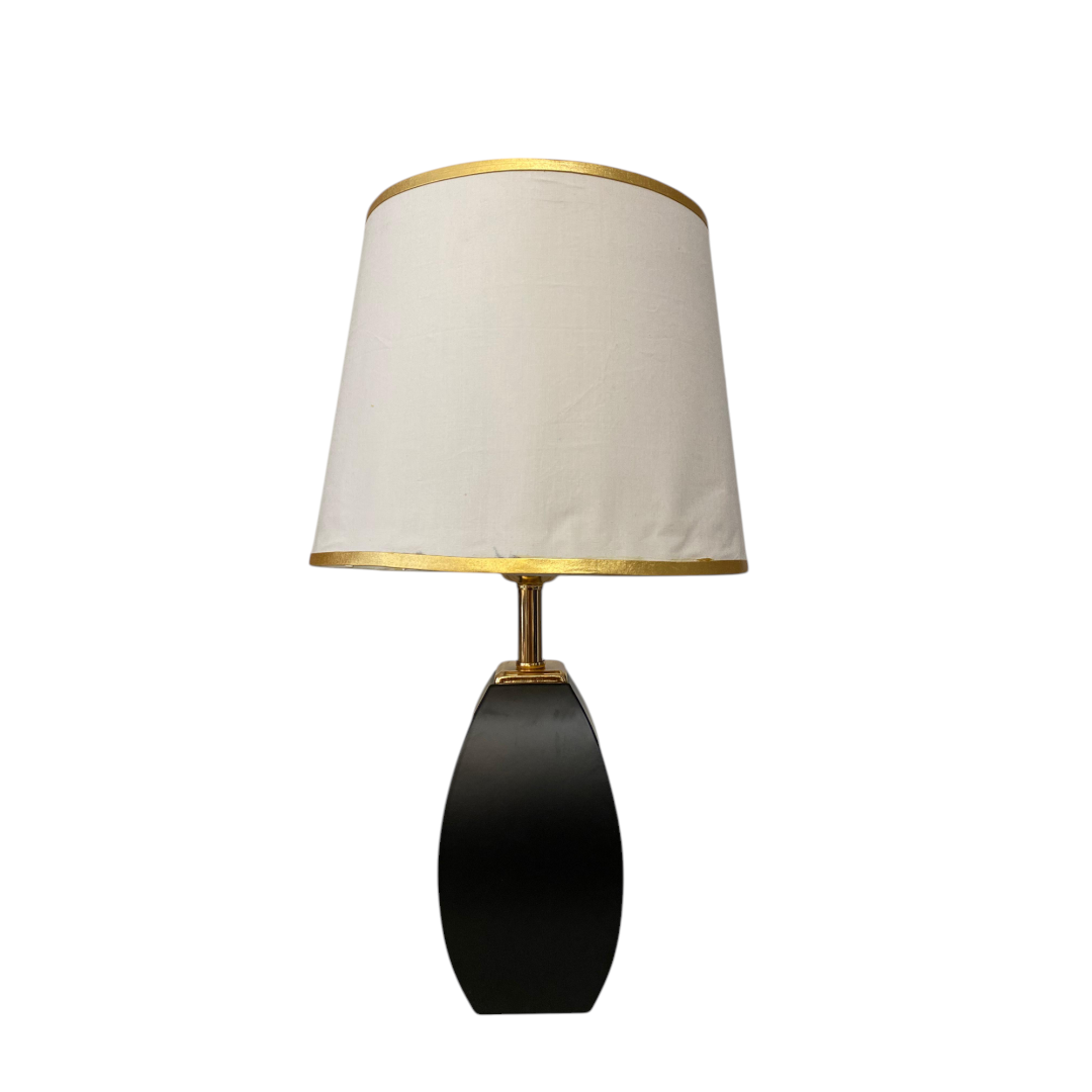 Modern Metallic Jet Black Side Table Lamp