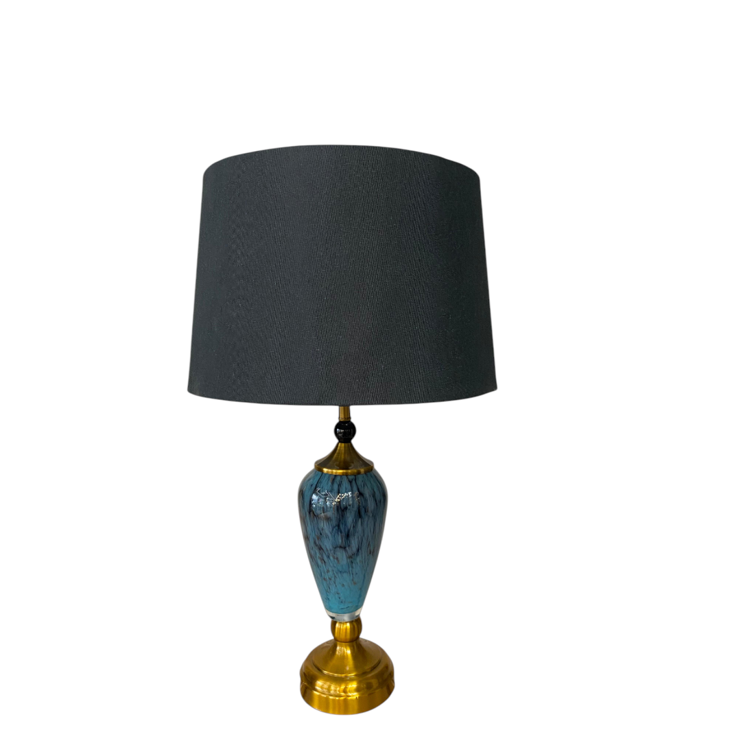 Elegant Blue Ceramic Brass Table Lamp