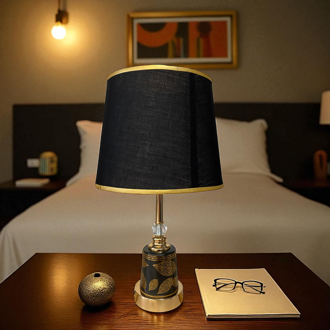 Elegant Floral-Print Ceramic Table Lamp