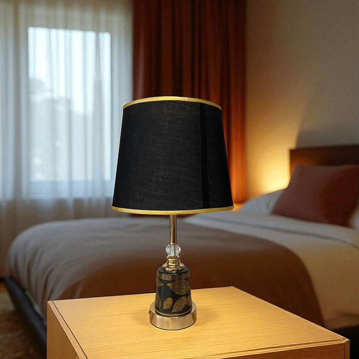 Elegant Floral-Print Ceramic Table Lamp