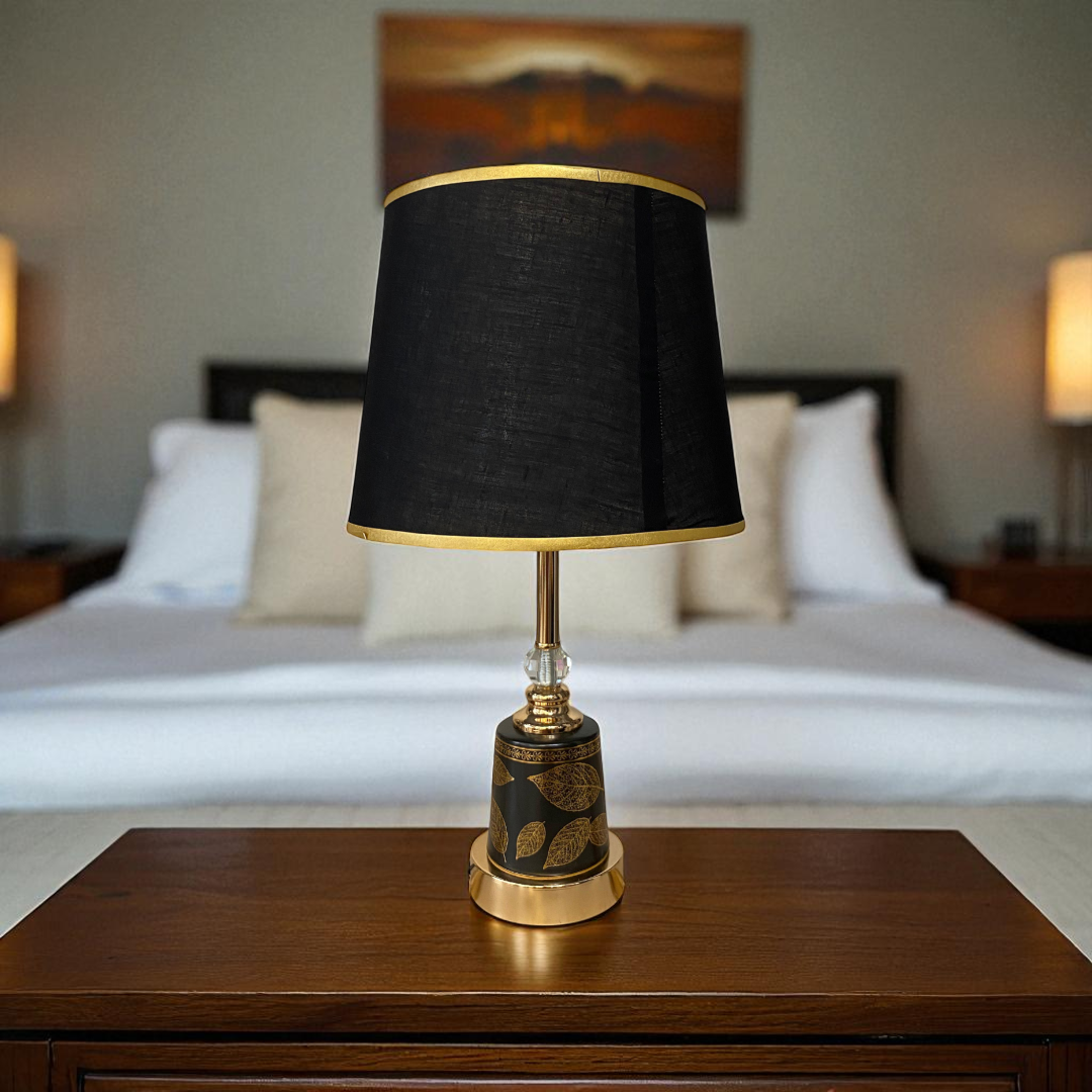 Elegant Floral-Print Ceramic Table Lamp