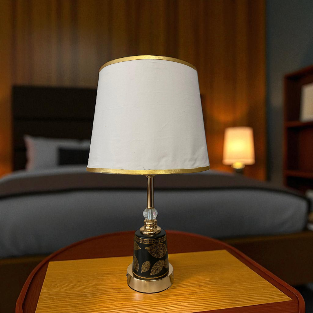 Elegant Floral-Print Ceramic Table Lamp