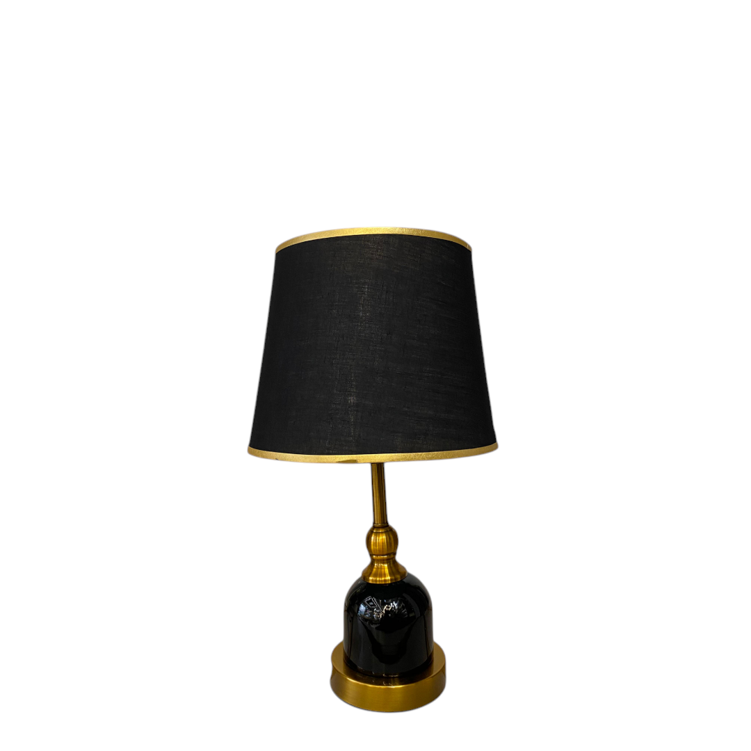 Elegant Glossy Black Side Table Lamp