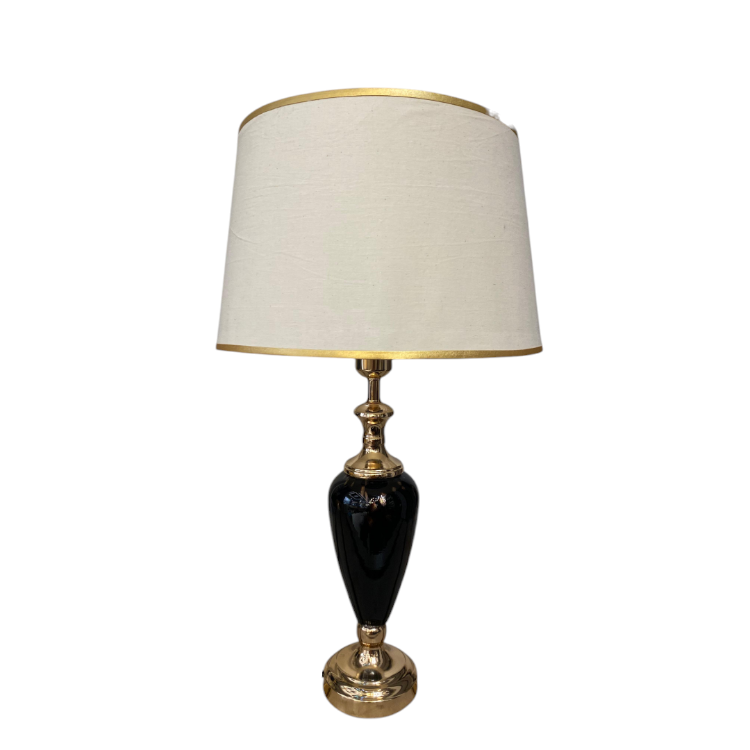 Elegant Glossy Black Ceramic Table Lamp