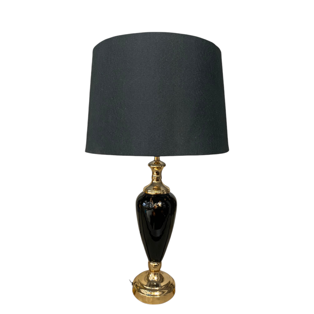 Elegant Glossy Black Ceramic Table Lamp