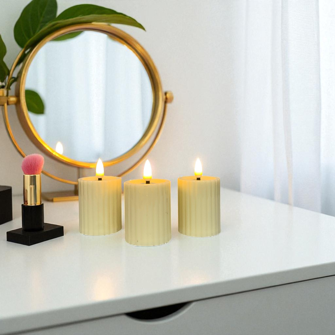 Ribbed Flameless LED Candles