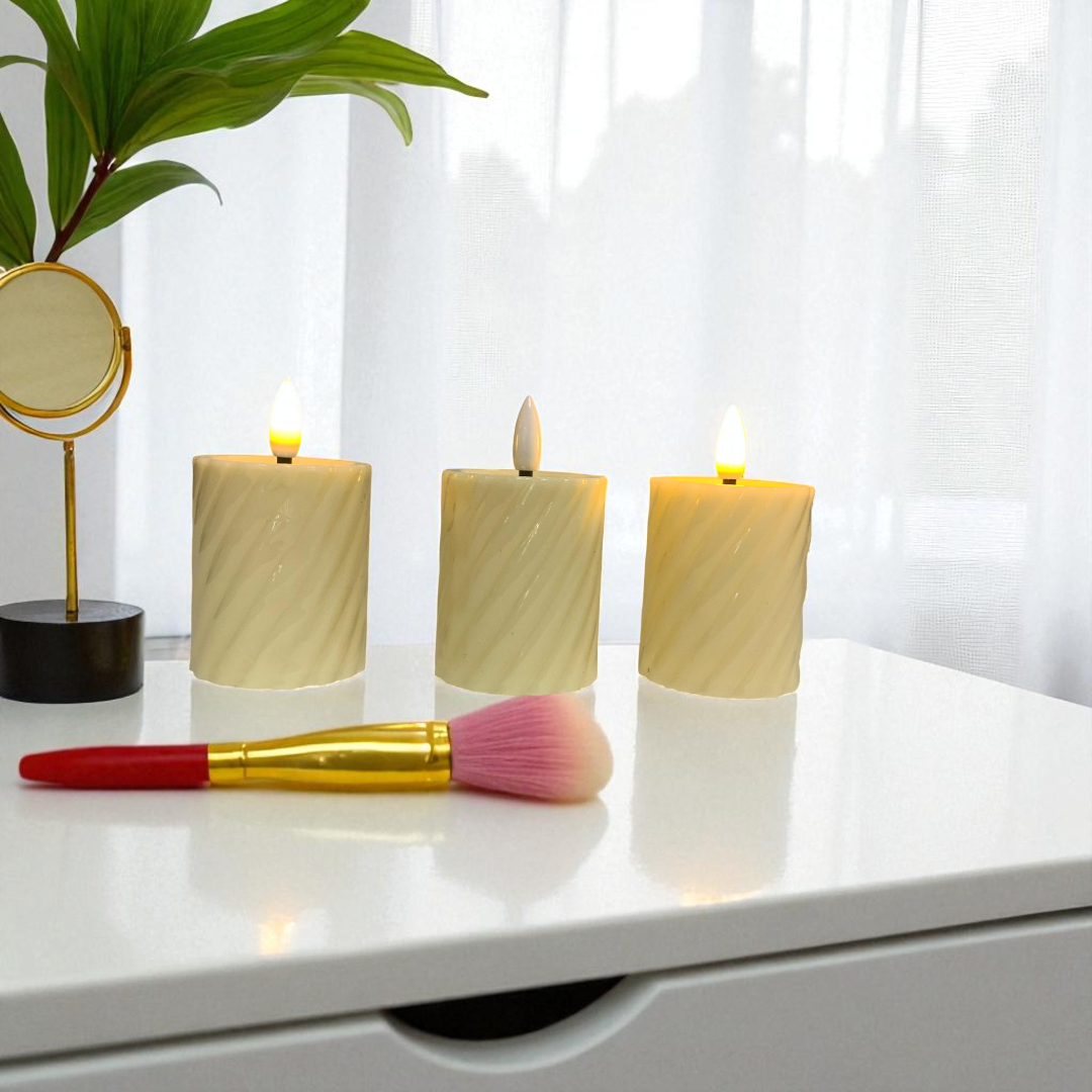 Diagonal Textured LED Candles