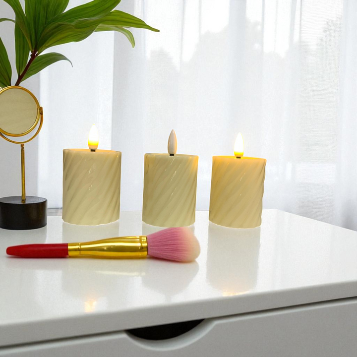 Diagonal Textured LED Candles
