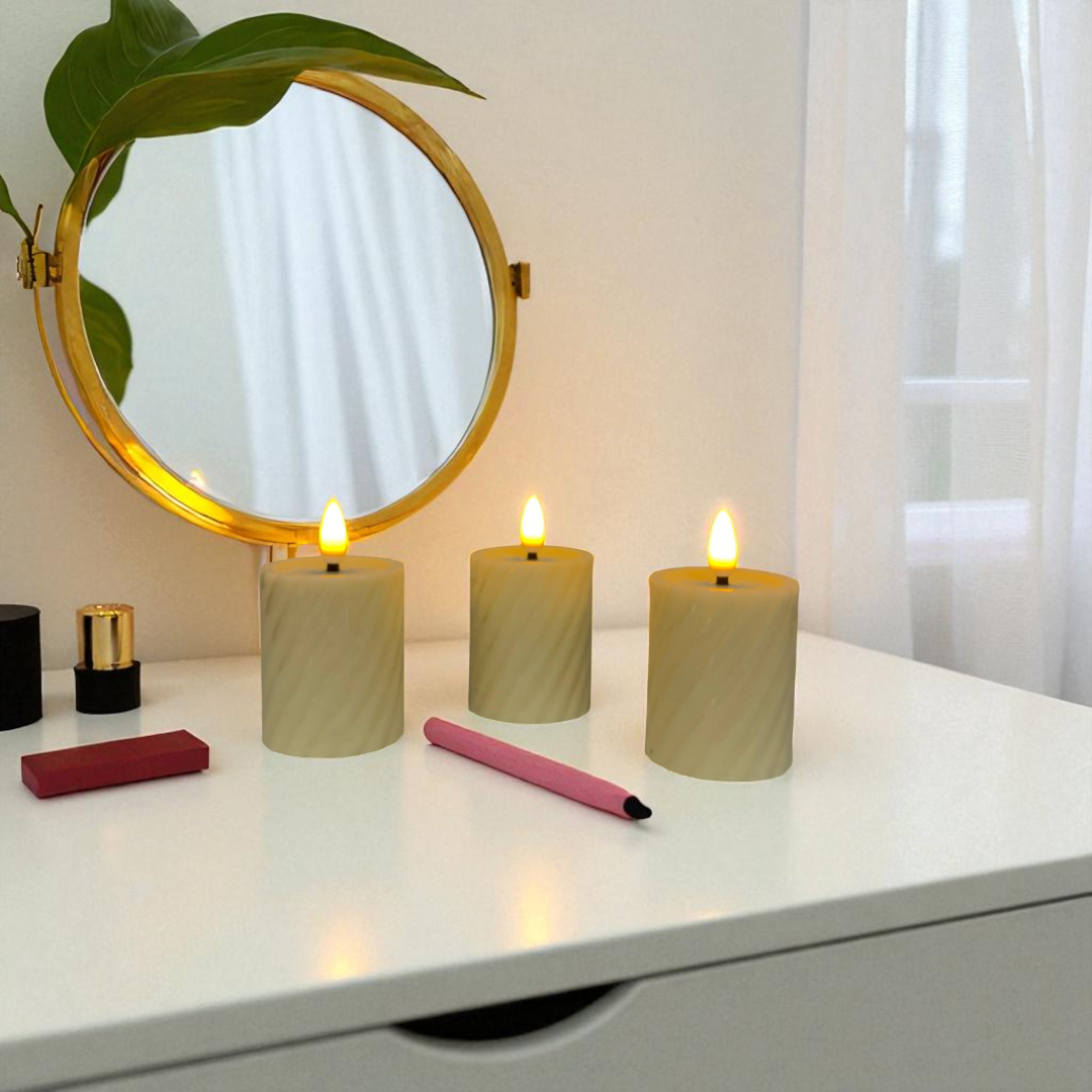 Diagonal Textured LED Candles