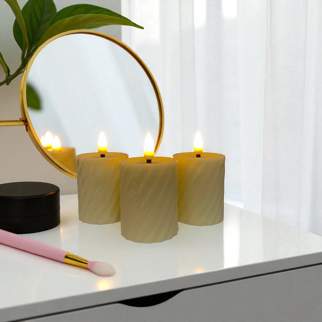 Diagonal Textured LED Candles