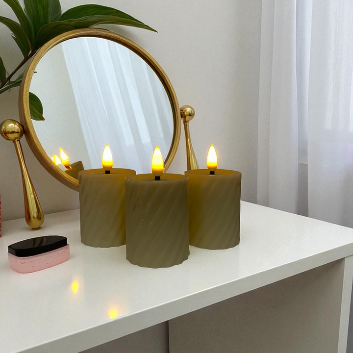 Diagonal Textured LED Candles