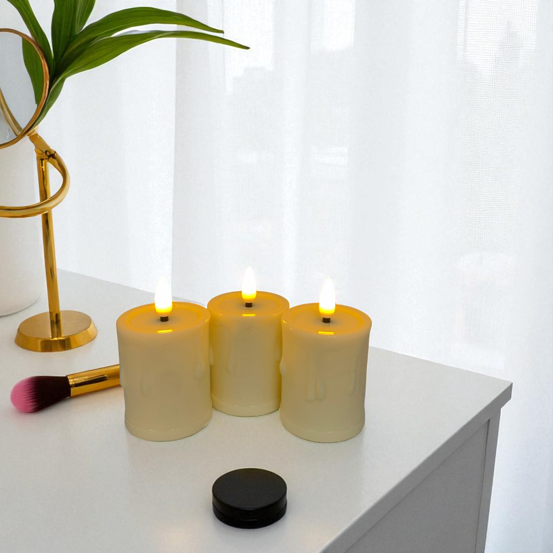 Ribbed Flameless LED Candles