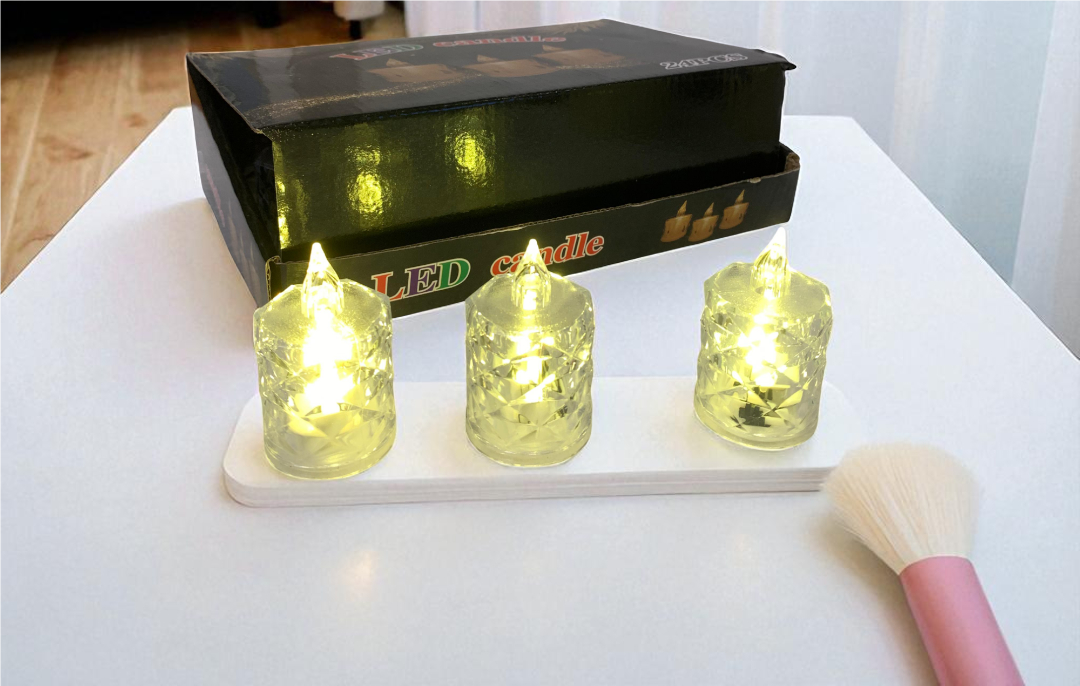 Crystal-Effect Flameless LED Candles