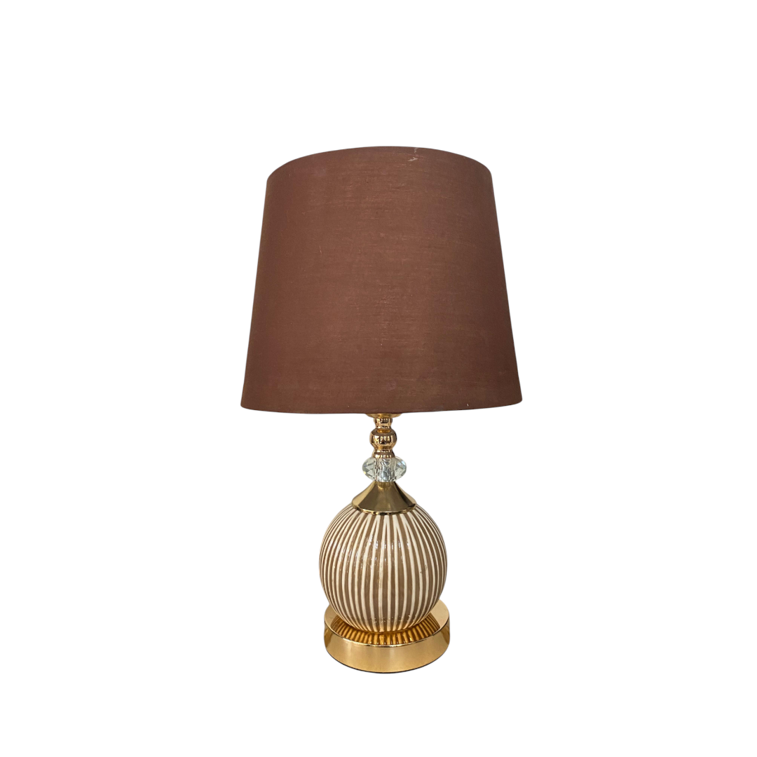 Striped Gold Ceramic Table Lamp