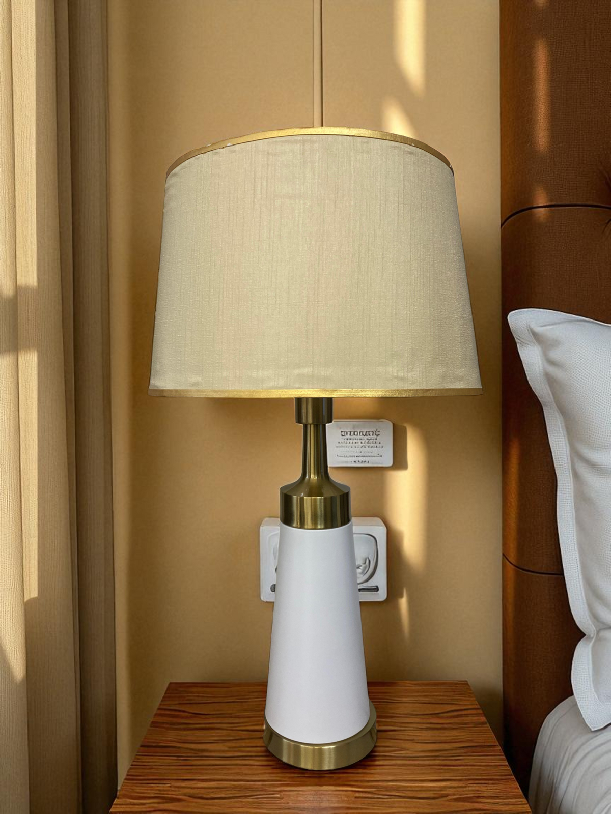 Cylindrical Metal Side Table Lamp