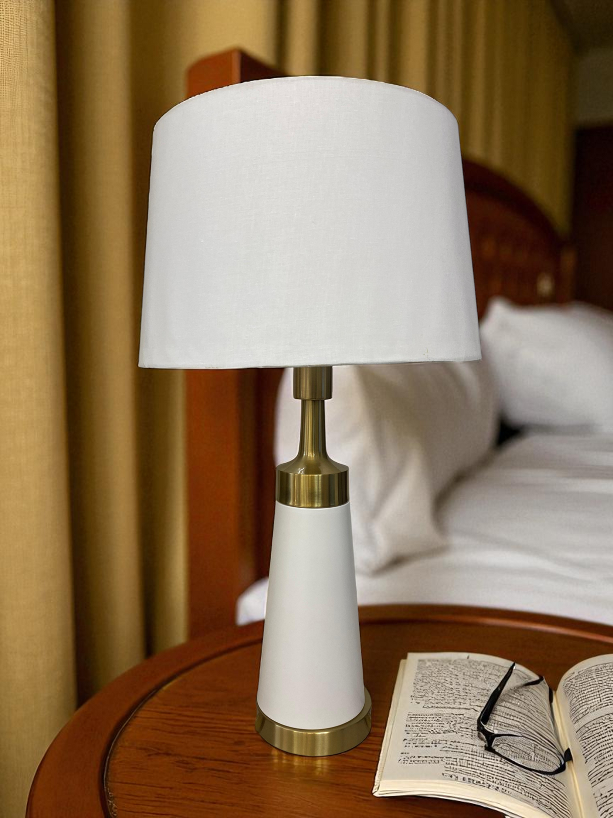 Cylindrical Metal Side Table Lamp