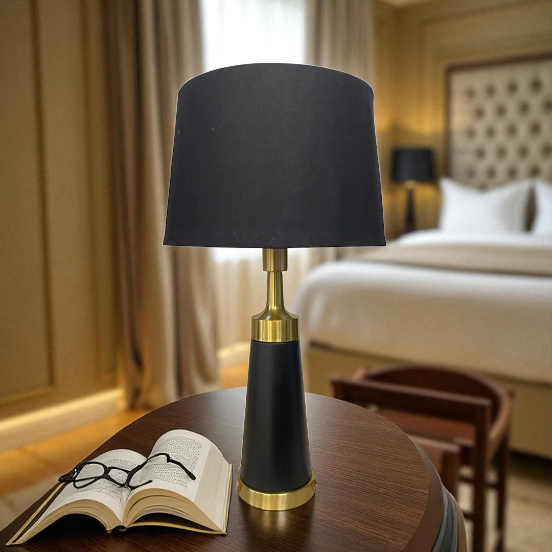 Cylindrical Metal Side Table Lamp
